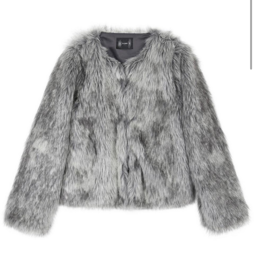W Concept Trendy Korean Faux Fur Jacket Nwt